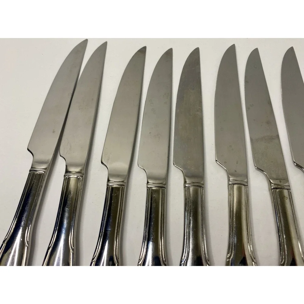 Reed & Barton Manor Park Stainless Steak Knives Lot Of 12 Replacements